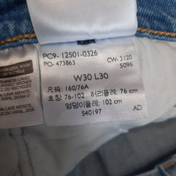 Levi's 501 Man's Blue Straight Legs Fly Buttons Denim Jeans W30/L30 - Picture 11 of 12